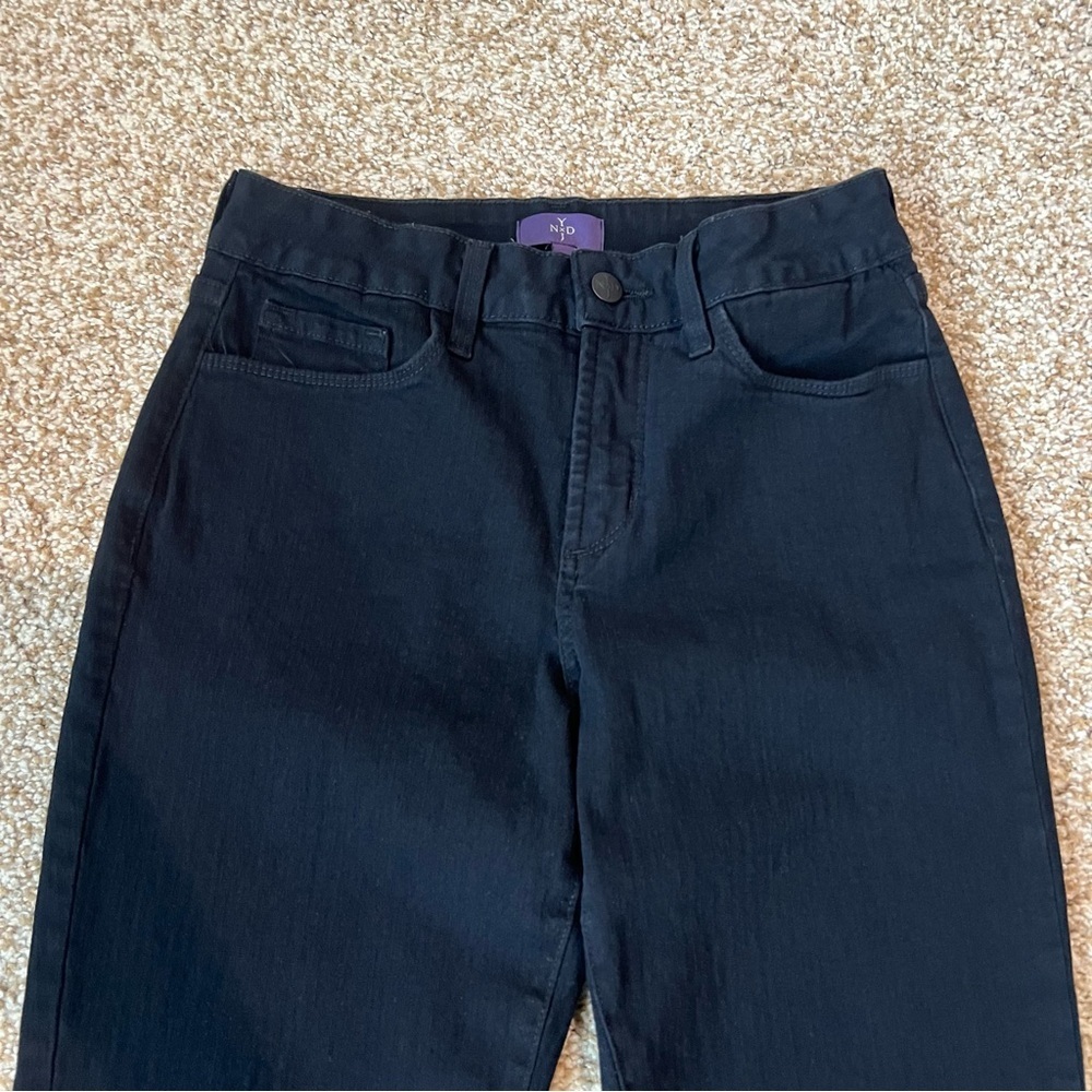 NYDJ Sheri Slim Ankle Jeans Black Denim Mid Rise Stretch Size 4 - Picture 2 of 11
